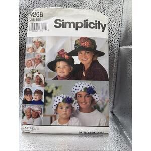 Vintage 1992 Simplicity Hat Sewing Pattern 8268 Uncut